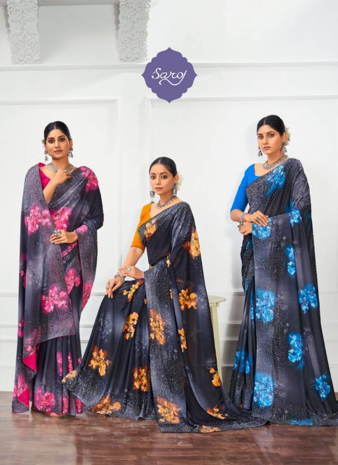 Saroj Monali Important Lycra Digital Printed Party Wear Stylish Saree Collection